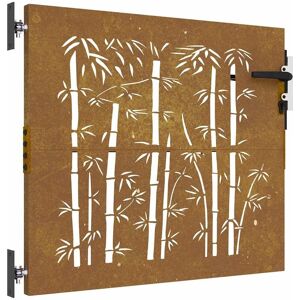 vidaXL Garden Gate Bamboo Corten Steel - Garden Gate vidaXL Garden Gate Bamboo Corten Steel - Garden Gate