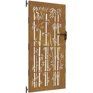 vidaXL Garden Gate Fence 85x200 cm Corten Steel - Garden Gate Fence vidaXL Garden Gate Fence 85x200 cm Corten Steel - Garden Gate Fence