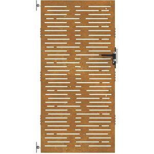 vidaXL Garden Gate Fence Gate Fence Panel 85x175 cm Corten Steel - Garden Gate vidaXL Garden Gate Fence Gate Fence Panel 85x175 cm Corten Steel - Garden Gate