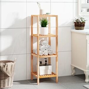 vidaXL Walnut Bathroom Shelf 36x36x112 cm - Bathroom Shelf vidaXL Walnut Bathroom Shelf 36x36x112 cm - Bathroom Shelf
