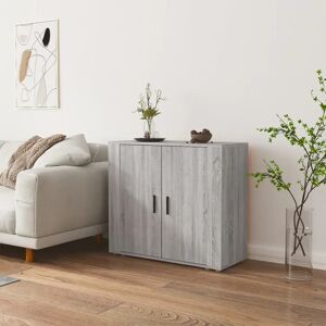 vidaXL Grey Sonoma Sideboard - 80x33x70 cm, Engineered Wood vidaXL Grey Sonoma Sideboard - 80x33x70 cm, Engineered Wood