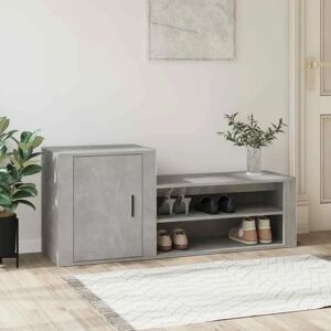vidaXL Concrete Grey Shoe Cabinet - Engineered Wood Storage Organizer vidaXL Concrete Grey Shoe Cabinet - Engineered Wood Storage Organizer