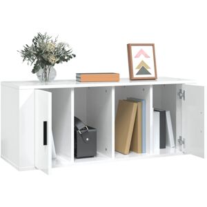 vidaXL White High Gloss TV Cabinet 100x35x40 cm Engineered Wood vidaXL White High Gloss TV Cabinet 100x35x40 cm Engineered Wood