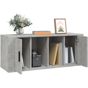 vidaXL 816804 Concrete Grey TV Cabinet Engineered Wood - TV Cabinet vidaXL 816804 Concrete Grey TV Cabinet Engineered Wood - TV Cabinet
