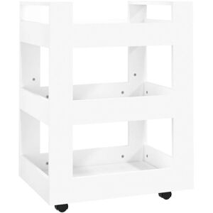 vidaXL Kitchen Trolley White - 3-Shelf in Engineered Wood vidaXL Kitchen Trolley White - 3-Shelf in Engineered Wood