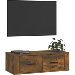vidaXL Smoked Oak Wall-Mount TV Cabinet - TV Cabinet vidaXL Smoked Oak Wall-Mount TV Cabinet - TV Cabinet