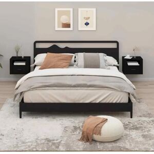 vidaXL Wall-mounted Bedside Cabinets 2 pcs Black 50x36x40 cm - Bedside Cabinet vidaXL Wall-mounted Bedside Cabinets 2 pcs Black 50x36x40 cm - Bedside Cabinet