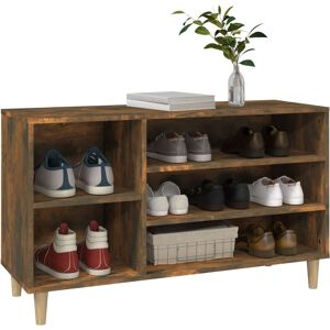 vidaXL Smoked Oak Shoe Cabinet - Engineered Wood Storage Shelf - Shoe Type vidaXL Smoked Oak Shoe Cabinet - Engineered Wood Storage Shelf - Shoe Type