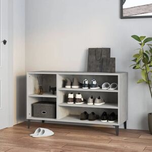 vidaXL Concrete Grey Shoe Cabinet - Engineered Wood Storage Shelf vidaXL Concrete Grey Shoe Cabinet - Engineered Wood Storage Shelf