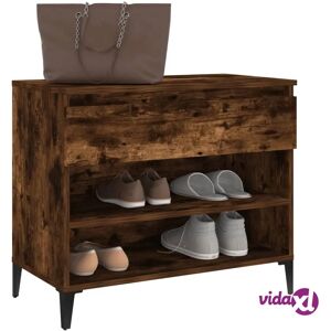 vidaXL Smoked Oak Shoe Cabinet - Engineered Wood Storage Rack - Shoe Storage Furniture vidaXL Smoked Oak Shoe Cabinet - Engineered Wood Storage Rack - Shoe Storage Furniture