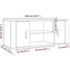 vidaXL 823095 TV cabinet - TV cabinet - Engineered Wood - Concrete Grey vidaXL 823095 TV cabinet - TV cabinet - Engineered Wood - Concrete Grey