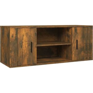 vidaXL Smoked Oak TV Cabinet 100x35x40 cm Engineered Wood Media Console vidaXL Smoked Oak TV Cabinet 100x35x40 cm Engineered Wood Media Console