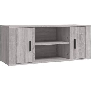 vidaXL Grey Sonoma TV Cabinet 100x35x40 cm Engineered Wood - TV Cabinet vidaXL Grey Sonoma TV Cabinet 100x35x40 cm Engineered Wood - TV Cabinet