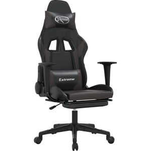VidaXL Gamingstuhl - Langlebige Kunstleder - Reclinierbar - 360° Drehung - Schwarz & Grau - Gamingstuhl VidaXL Gamingstuhl - Langlebige Kunstleder - Reclinierbar - 360° Drehung - Schwarz & Grau - Gamingstuhl