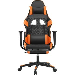 vidaXL Gaming-Stuhl - Schwarz und Orange mit Fußstütze vidaXL Gaming-Stuhl - Schwarz und Orange mit Fußstütze