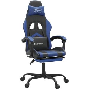 vidaXL Gaming-Stuhl - Verstellbarer Rücken und Fußstütze - 360° Dreh - Schwarz und Blau vidaXL Gaming-Stuhl - Verstellbarer Rücken und Fußstütze - 360° Dreh - Schwarz und Blau
