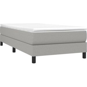 vidaXL Light Gray Fabric Bed Frame 90x200 cm - Bed Frame vidaXL Light Gray Fabric Bed Frame 90x200 cm - Bed Frame