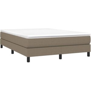 vidaXL Pat de box spring culoare taupe 140x190 cm țesut - Cadru de pat vidaXL Pat de box spring culoare taupe 140x190 cm țesut - Cadru de pat