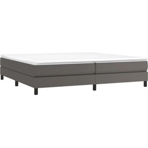 vidaXL Boxspringbett Grau 200x200cm - Stützfüße, Kunstleder vidaXL Boxspringbett Grau 200x200cm - Stützfüße, Kunstleder