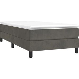vidaXL Dunkelgraues Samt-Bett 90x190 cm - Bettgestell vidaXL Dunkelgraues Samt-Bett 90x190 cm - Bettgestell