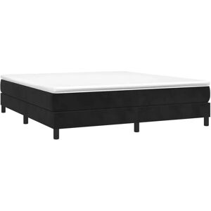 vidaXL Pat de boxspring din velur negru 180x200 cm - Cadru de pat vidaXL Pat de boxspring din velur negru 180x200 cm - Cadru de pat