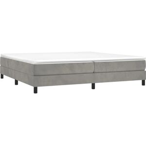 vidaXL Hellgraues Samt-Bettgestell - 200x200 cm - Bettgestell vidaXL Hellgraues Samt-Bettgestell - 200x200 cm - Bettgestell