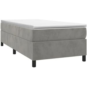 vidaXL Estructura de Cama Gris Claro 90x200 cm - Cama vidaXL Estructura de Cama Gris Claro 90x200 cm - Cama