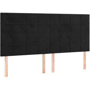 MAISONCHIC Modèle: Hoch Tête de Lit en Velours Noir - Tête de lit MAISONCHIC Modèle: Hoch Tête de Lit en Velours Noir - Tête de lit