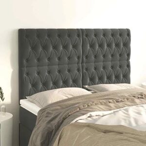 Maisonchic - 4 testiere velluto grigio scuro 80x7x78/88cm - Accessorio letto Maisonchic - 4 testiere velluto grigio scuro 80x7x78/88cm - Accessorio letto