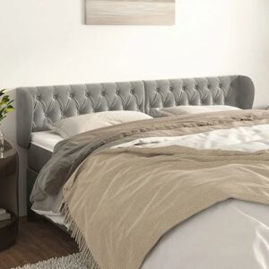 Testiera in Velluto Grigio Chiaro - Testiera, Design Classico Elegante Testiera in Velluto Grigio Chiaro - Testiera, Design Classico Elegante
