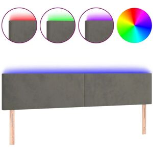 vidaXL Hoofdbord / Voetbord - Modern fluwelen met LED - Donkergrijs vidaXL Hoofdbord / Voetbord - Modern fluwelen met LED - Donkergrijs