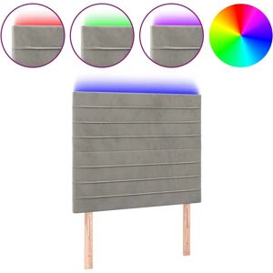 vidaXL Hoofdbord Lichtgrijs - Modern LED Fluwelen Bedframe vidaXL Hoofdbord Lichtgrijs - Modern LED Fluwelen Bedframe