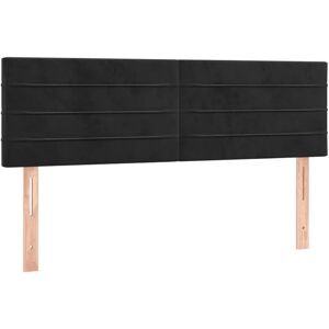 Moderne fluwelen hoofdbord met LED - Zwart Moderne fluwelen hoofdbord met LED - Zwart