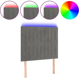vidaXL Tête de lit - Gris clair - Tête et pied de lit - Velours LED moderne - Publicité vidaXL Tête de lit - Gris clair - Tête et pied de lit - Velours LED moderne - Publicité