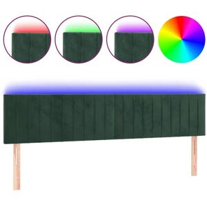 vidaXL Hovedgærde Mørkegrøn - LED, Fløjl, Justerbar Højde vidaXL Hovedgærde Mørkegrøn - LED, Fløjl, Justerbar Højde