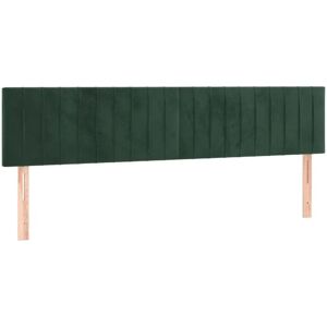 Tête de lit en Velours Vert Foncé avec LED - 200x5x78/88 cm - Publicité Tête de lit en Velours Vert Foncé avec LED - 200x5x78/88 cm - Publicité