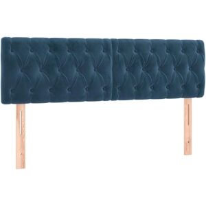 Cabecero de terciopelo azul oscuro con LED - Decoración de dormitorio Cabecero de terciopelo azul oscuro con LED - Decoración de dormitorio