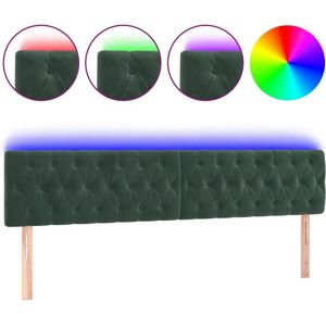Encabezado de cama VidaXL - Terciopelo Verde Oscuro - LED Moderno Encabezado de cama VidaXL - Terciopelo Verde Oscuro - LED Moderno