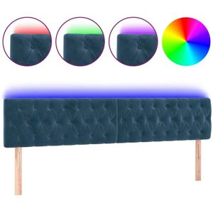 VidaXL Hoofdbord - Fluweel Blauw - Verstelbare Hoogte - LED VidaXL Hoofdbord - Fluweel Blauw - Verstelbare Hoogte - LED