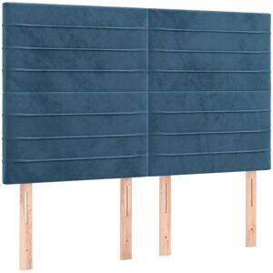 vidaXL Dunkelblau Samt LED-Kopfteil - 144x5x118/128 cm vidaXL Dunkelblau Samt LED-Kopfteil - 144x5x118/128 cm