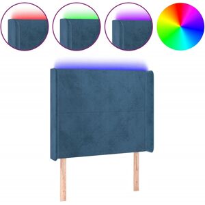 VidaXL Mørkeblå Fløjl LED Hovedgærde - Hovedgærde VidaXL Mørkeblå Fløjl LED Hovedgærde - Hovedgærde