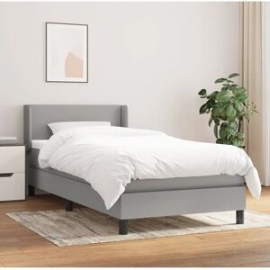 Letto singolo grigio chiaro MAISONCHIC - Materasso & Struttura Letto singolo grigio chiaro MAISONCHIC - Materasso & Struttura