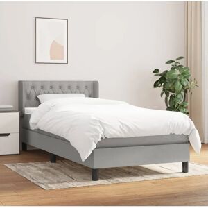 MAISONCHIC Letto grigio chiaro 90x200 cm con materasso e struttura - Letto MAISONCHIC Letto grigio chiaro 90x200 cm con materasso e struttura - Letto