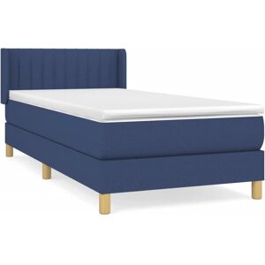 Lit à sommier vidaXL 200x200 cm avec matelas - Bleu - Lit Lit à sommier vidaXL 200x200 cm avec matelas - Bleu - Lit
