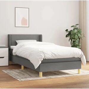 MAISONCHIC Letto grigio scuro 80x200cm con testiera regolabile e materasso a molle - Letto MAISONCHIC Letto grigio scuro 80x200cm con testiera regolabile e materasso a molle - Letto