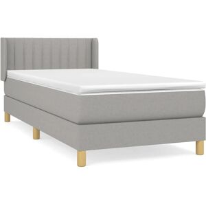 Lit gris clair vidaXL 3130409 avec tête de lit réglable - Lit Lit gris clair vidaXL 3130409 avec tête de lit réglable - Lit