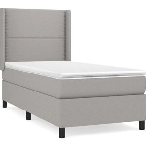 Lit en tissu gris clair vidaXL 3131329 - Tête de lit ajustable & Matelas à ressorts ensachés Lit en tissu gris clair vidaXL 3131329 - Tête de lit ajustable & Matelas à ressorts ensachés