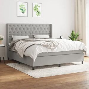 Maisonchic Lit box spring gris clair 160x200 cm - VidaXL Maisonchic Lit box spring gris clair 160x200 cm - VidaXL