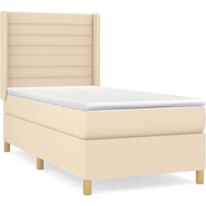 vidaXL 3132054 Lit - Ressorts ensachés, Crème, Tête de lit réglable vidaXL 3132054 Lit - Ressorts ensachés, Crème, Tête de lit réglable