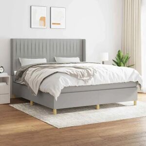 Maisonchic - Lit en tissu gris clair avec tête de lit réglable - Lit Maisonchic - Lit en tissu gris clair avec tête de lit réglable - Lit